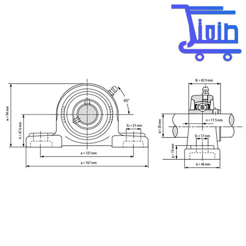 یاتاقان UCP 207 با شفت 35 میلی متر