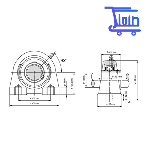 مشخصات یاتاقان UCFA 201