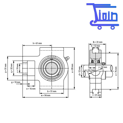 مشخصات یاتاقان UCT 201